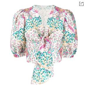 Sandro Cropped Floral Blouse Top